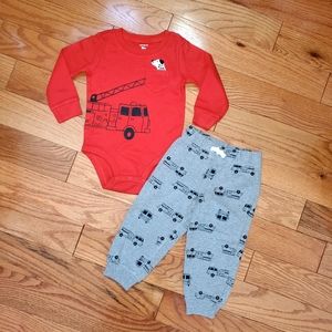 Carters 18 mo Firetruck Dalmatian 2 piece outfit